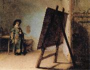 REMBRANDT Harmenszoon van Rijn The Artist in his Studio oil